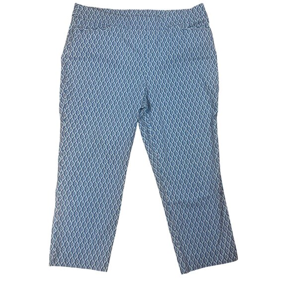 Chico’s Blue white Geometric Print Leg Pants size 3 XL - Picture 1 of 6